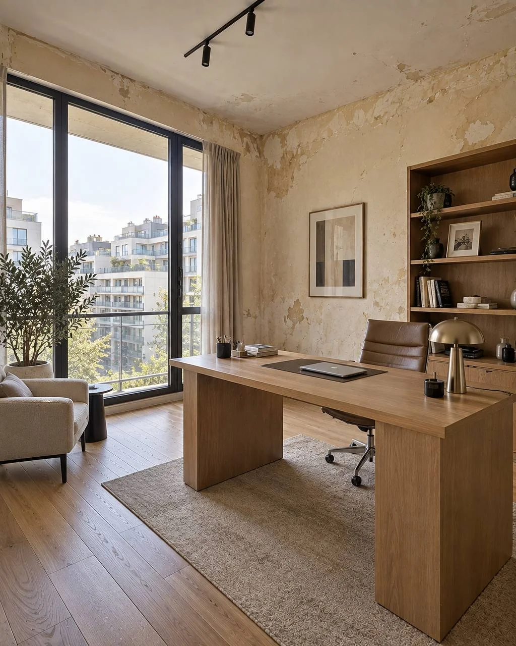 Bureau, vue sur le jardin avant les travaux