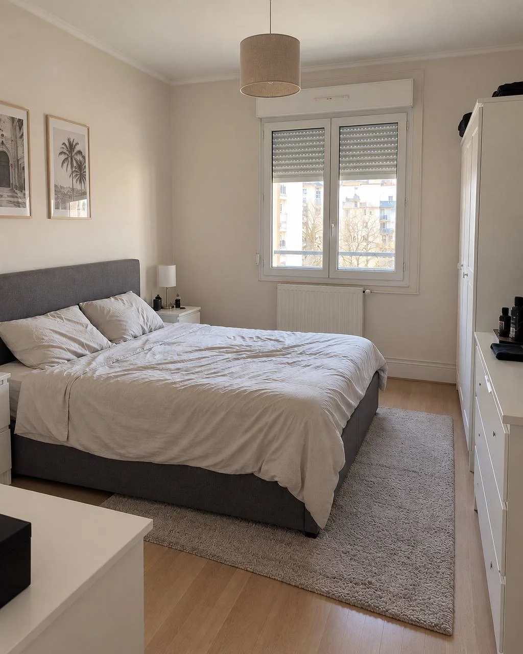 Chambre, coin dressing après les travaux